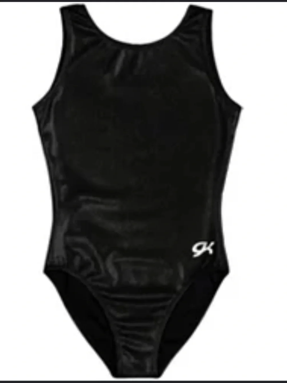 NWT GK Elite Girls Black Mystique Tank Sleeveless One-Piece Leotard Dance